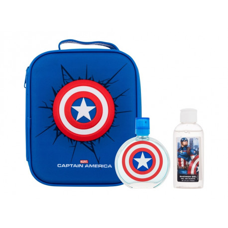 Marvel Captain America Eau de Toilette (100ml) (Edt 100 ml + Shower Gel 100 ml + Cosmetic Bag)