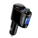 Bluetooth FM Modulator Car Charger 12-24V 2xUSB 3.4A with Cigarette Lighter Port, Black