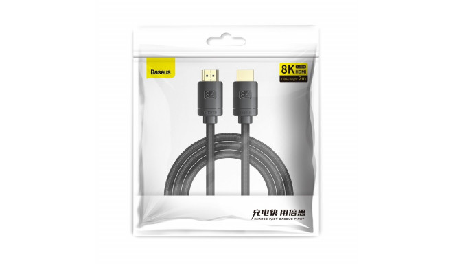 Kaabel HDMI-HDMI 2.0m (HDMI 2.1) must 8K 60Hz, BASEUS
