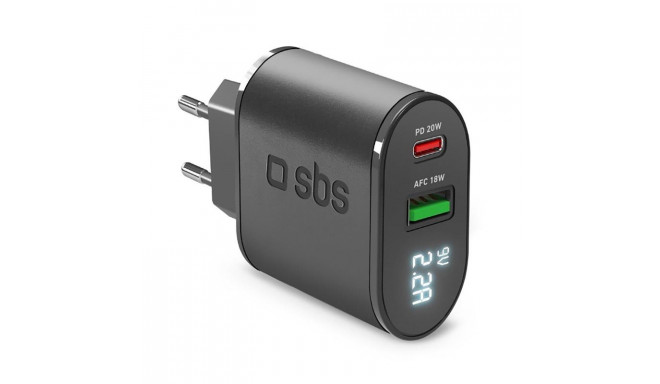 Vooluadapter SBS 20W USB/USB-C LCD