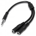 Audiopistik 3,5 mm Startech MUY1MFFS             Must 0,2 m