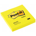 Märkmepaber iseliimuv POST-IT 654 neoonkollane 76x76mm (pakis 100l.)