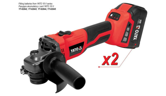 YT.ANGLE GRINDER 18V ​​125mm REG. 2x4.0Ah