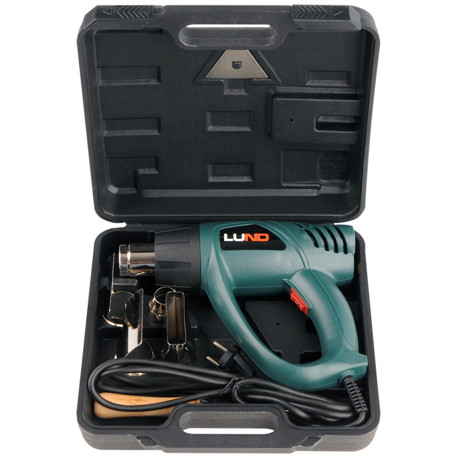 LUND HEAT GUN 2000W WITH ACCESSORIES/SUITCASE.