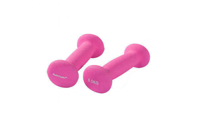 Hantlid TUNTURI Neopreen Dumbbells 0.5kg, roosad