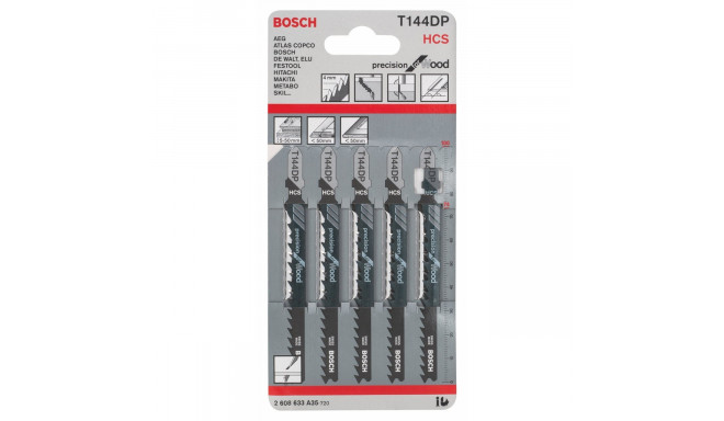 Bosch Jigsaw blade T144DP - 5 pieces black