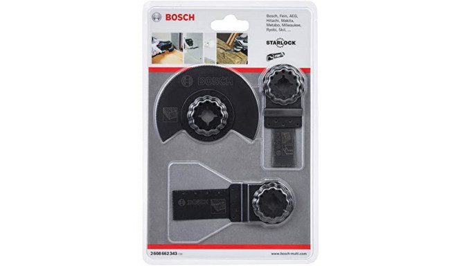 Bosch wood basic set for multifunction tools, saw blade set (3 pieces)