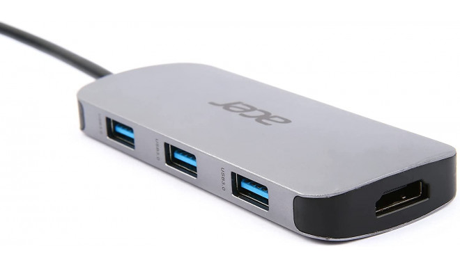 Acer multi-port adapter, docking station (silver, USB-C, HDMI, USB-A)