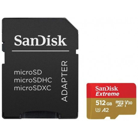 Sandisk memory card microSDXC 512GB Extreme + adapter