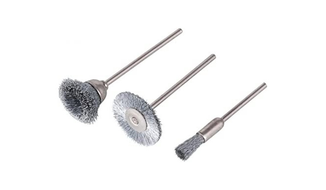 Mini traatharjade komplekt, 3 osa - sirge, ketas ja kauss. Kinnitus 2,3mm