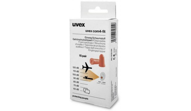 Uvex ausų kištukai COM4-FIT mini dėžutė 15 porų, dydis S, SNR 33 dB