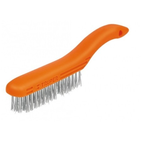 Stainless steel wire brush, 28cm, 4x16 rows, wire 0.35mm Truper®