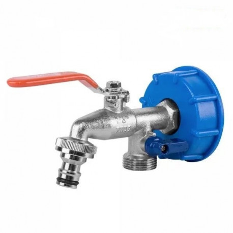 IBC adapter S60x6 koos kahe väljundiga ½" kraaniga ning kraaniliitmikega