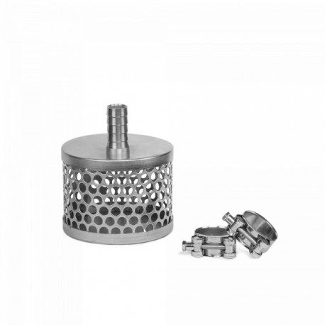 Imisõel 25 mm / 1-tollise imemisvooliku jaoks + 2x tahke ühe poldiga voolikuklambrid GBS.