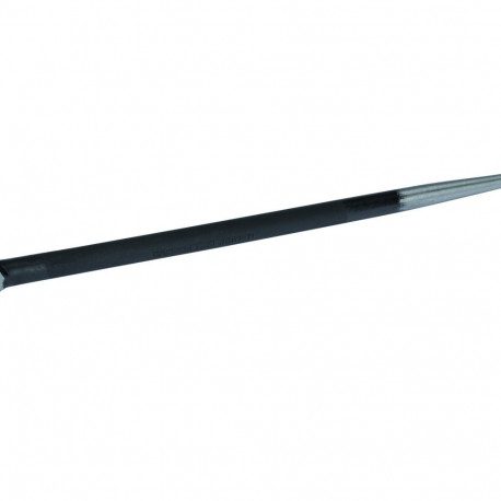 Special pry bar with a long tapered end for alignments and a rolling head for prying 304mm
