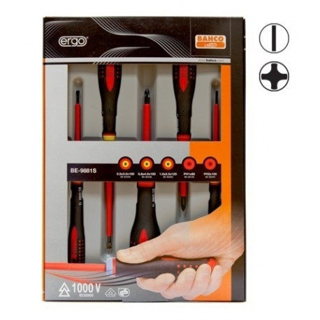 Elektriku kruvikeerajate komplekt ERGO™ 5 osa - SL3,0/4,0/5,5 PH1/2 - 1000V VDE