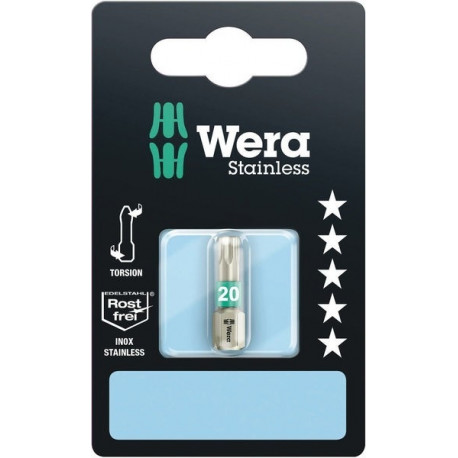 Screwdriver torsion stainless bit Wera 3867/1, T20 x 25mm