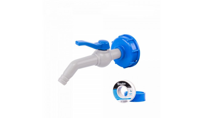 Set - PP 45 ° tap with IBCS60x6 adapter for 13 mm hose with PTFE tape