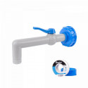 Komplekt - PP 90° kraan IBCS60x6 adapteriga 19 mm vooliku jaoks PTFE lindiga