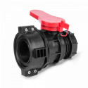 IBC ball valve GW S75x6 (plastic flange) with outlet, male thread S60x6