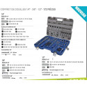 Sockets (4-32mm short ja 4-22mm long) and socket drivers set 172 pcs 1/4", 3/8" and 1/2" Irimo