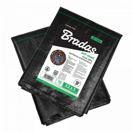 Nuo piktžolių austas PP juodas UV, 70g, 0,8 x 5m