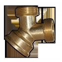 IMITATE  Three-way connector female 3/4" x 2male 3/4" BRASS