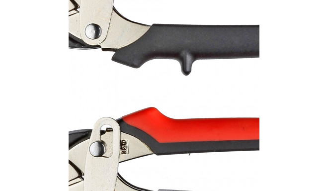 Ofsetinės pjovimo žirklės Freund Mini 180mm HRC 61 (kairėje)