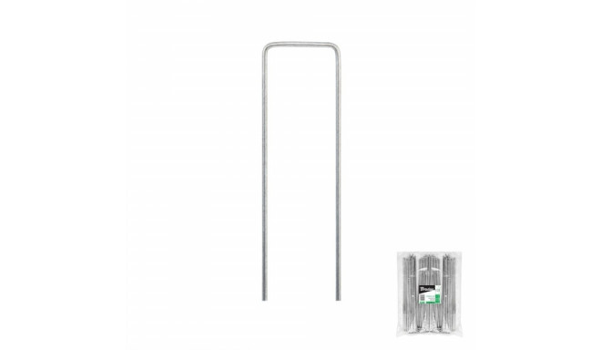 Tsingitud metallist tihvt "U" kujuga 50tk, laius 3cm / kõrgus 20cm
