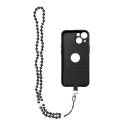CRYSTAL DIAMOND pendant for the phone / cord length 74cm (37cm in the loop) / on neck - black