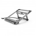Hama Connect2Office Stand, USB-C dokk, 12 porti, 100 W, hall - Sülearvutidokk / alus
