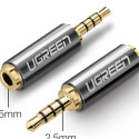 Ugreen audio adaptér jack 2,5 mm samec na jack 3,5 mm samice černý (20501)