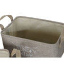 Basket set DKD Home Decor 40 x 30 x 24 cm Grey Beige Polyester Light brown (3 Pieces)