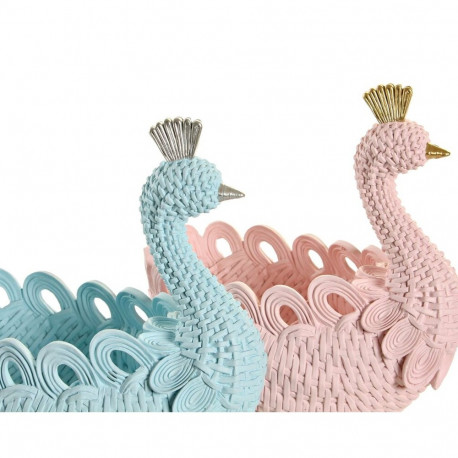 Kandik Aksessuaaridele DKD Home Decor Vaik Alumiinium Romantiline 23 x 14,3 x 23 cm (2 Ühikut)