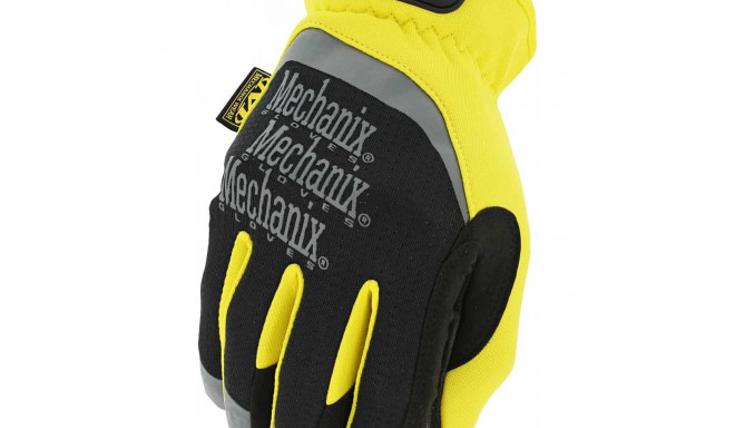 Kindad Mechanix FastFit® 01 must/kollane L