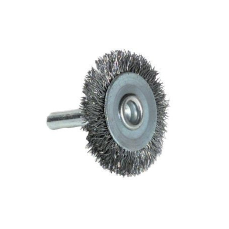 Wheel brush for drill, crimped steel wire 0,35mm, Ø50mm, shank 6mm