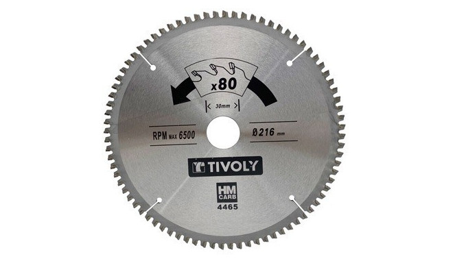 Circular saw blade Tivoly 190x30x2.5/1.7mm, z60, 3°, (20mm adaptor), for non ferrous metals