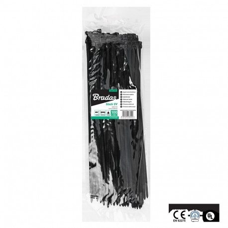 Cable ties 3,6 x 280, UVBlack 100pcs