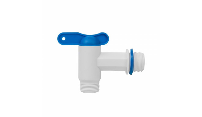 PP tap with 3/4 "male thread input, 3/4" male thread output - white