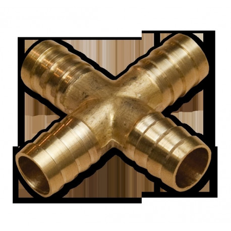 Four-way connector for 12,5mm hose BRASS