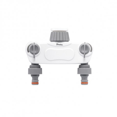 WHITE LINE SOLID 2-way manifold with 1 "or 3/4" tap valves