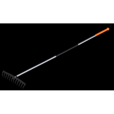 TQ Simple rake, 12 tines, steel shaft