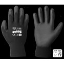 Gloves PURE BLACK PU, size 8