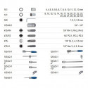 Sockets 4-32mm and bits set 1/4" and 1/2" 58 pcs Irimo