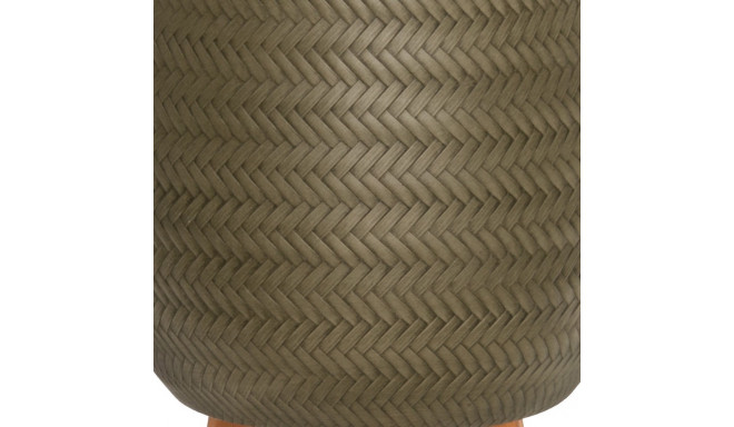 Flowerpot Herringbone with legs green 22x22x33cm