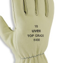 Gloves Uvex Top Grade 8400, leather, wrinkled cuff, size 11