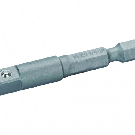Adapter 1/4" hexagonal male to 1/2" square male 50mm
