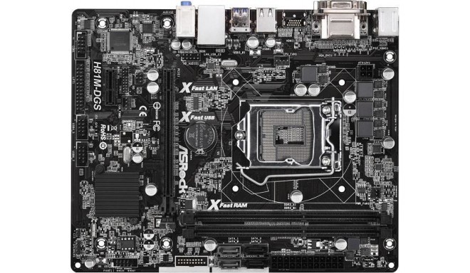 ASRock motherboard H81M-DGS H81 DualDDR3-1600 SATA3 DVI mATX