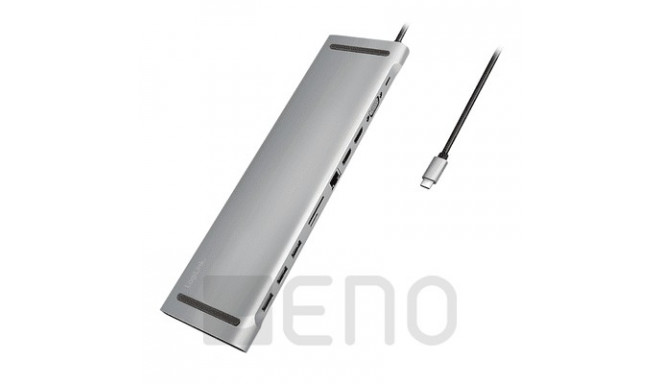 LogiLink USB 3.2 1-Docking-Station USB-C 11-Port PD silver