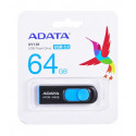 Adata mälupulk 64GB DashDrive UV128 USB 3.2 Gen 1, must/sinine
